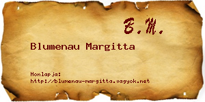 Blumenau Margitta névjegykártya
